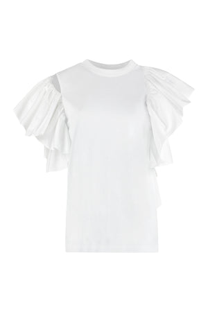 T-shirt in cotone con ruches-0